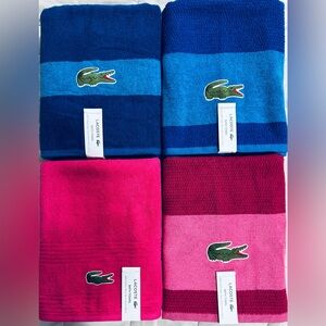 LACOSTE 4 pieces Bath Towel 100%
Cotton 30"X 52"